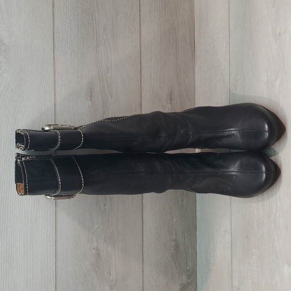 Fossil Womens Leather Comfort Tall Wedge Boots shoes sz 6.5 - Picture 3 of 13